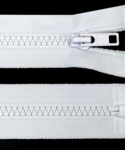 Krampenreissverschluss 5 mm - teilbar - weiss 70 cm