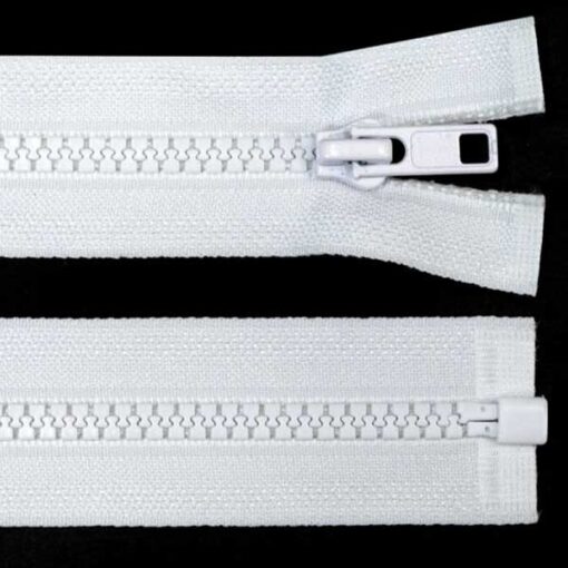Krampenreissverschluss 5 mm - teilbar - weiss 70 cm