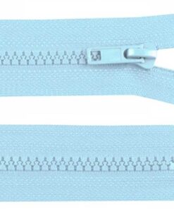 Krampenreissverschluss 5 mm - teilbar  - hellblau - 55 - 65 cm