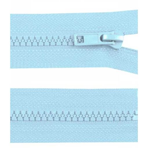 Krampenreissverschluss 5 mm - teilbar  - hellblau - 55 - 65 cm