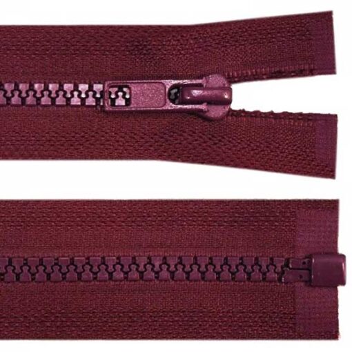 Krampenreissverschluss 5 mm - teilbar  - weinrot 35 cm