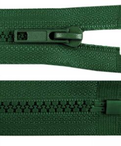 Krampenreissverschluss 5 mm - teilbar - dunkelgrün 60 cm