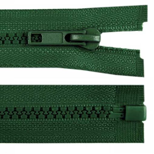 Krampenreissverschluss 5 mm - teilbar - dunkelgrün 60 cm