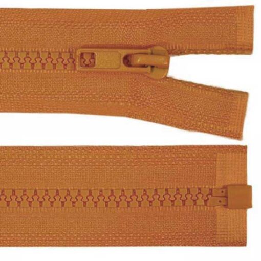 Krampenreissverschluss 5 mm - teilbar  - orangebraun 50 cm