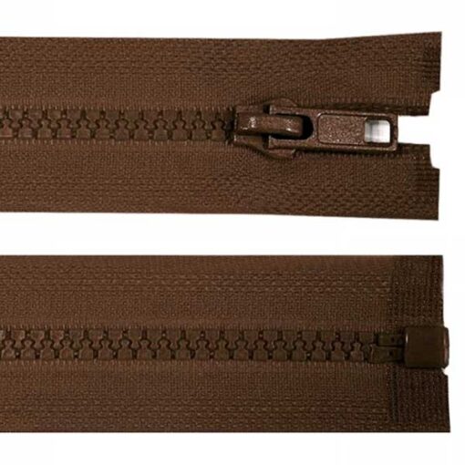 Krampenreissverschluss 5 mm - teilbar - dunkelbraun 70 cm