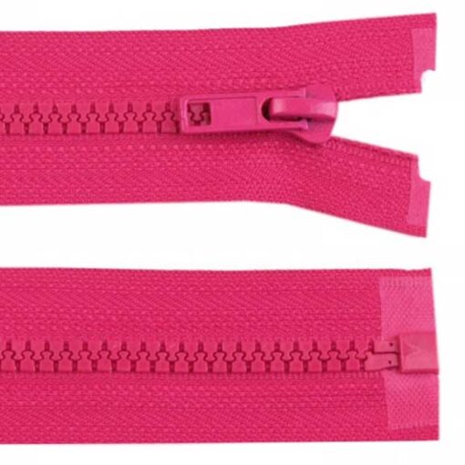 Krampenreissverschluss 5 mm - teilbar - pink 70 cm