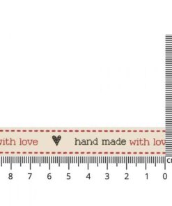 Webband "handmade with love" 15 mm - natur