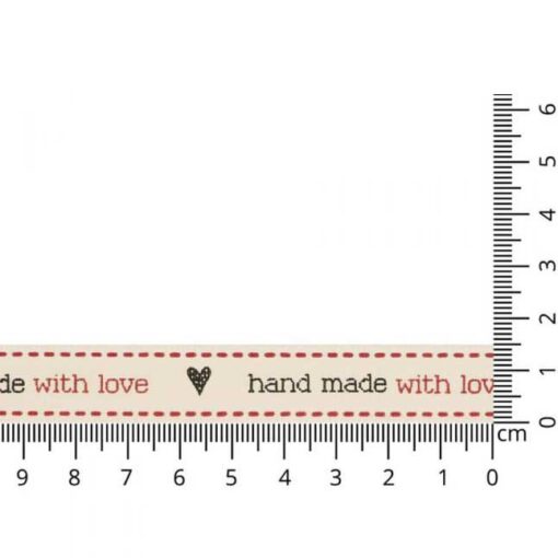 Webband "handmade with love" 15 mm - natur