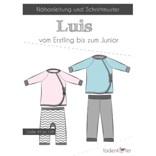 Papierschnittmuster Luis Wickeljacke und Hose Kinder Gr 74-128 - Fadenkäfer