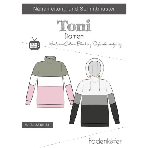 Papierschnittmuster Pulli Toni Gr. 32-58 - Fadenkäfer