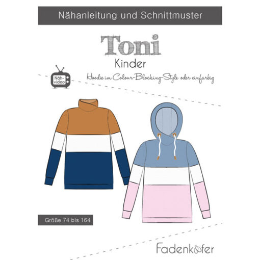 Papierschnittmuster Pulli Toni Gr. 74-164 - Fadenkäfer
