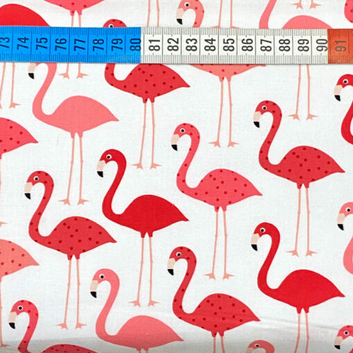 Baumwolle - Robert Kaufman Flamingo pink / weiss