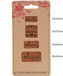 Kunstleder Labelset "Made wih Love" - 4 Stück