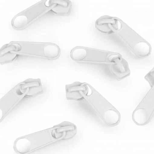 Metallschieber für 3 mm Reissverschluss - weiss