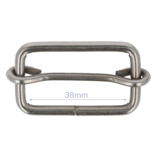 Stegschnalle / Schieber - 32mm / 38mm - nickel matt