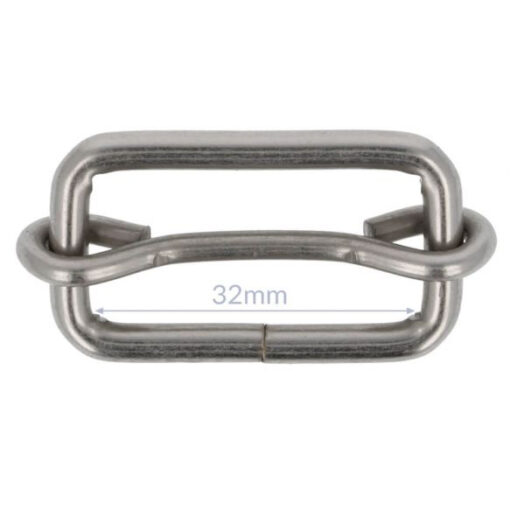 Stegschnalle / Schieber - 30mm / 40mm - nickel matt