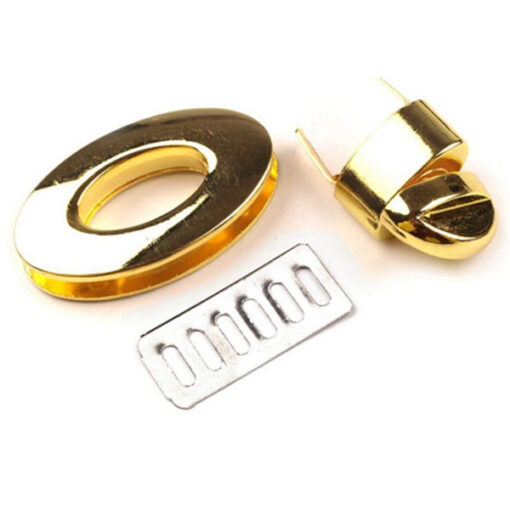 Taschenverschluss drehbar oval - gold