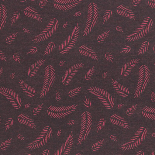 Jacquardjersey - "Twigs by Lycklig design" - dunkelgrau / pink