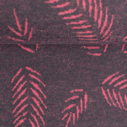 Jacquardjersey - "Twigs by Lycklig design" - dunkelgrau / pink