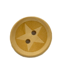 Holzknopf 2 Löcher 19mm Stern - natur