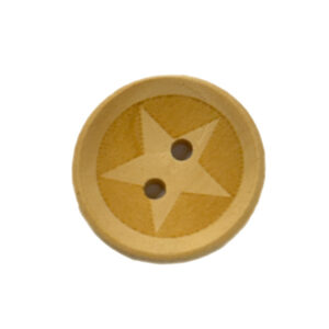 Holzknopf 2 Löcher 19mm Stern - natur
