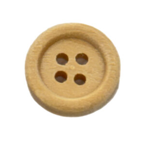 Holzknopf 4 Löcher 15mm - natur