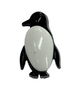 Kunststoffknopf Pinguin - schwarz / weiss