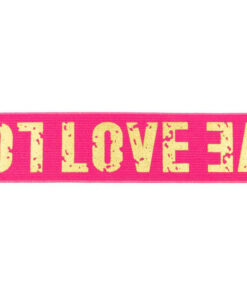 Gummiband 40 mm - Love - pink / gold