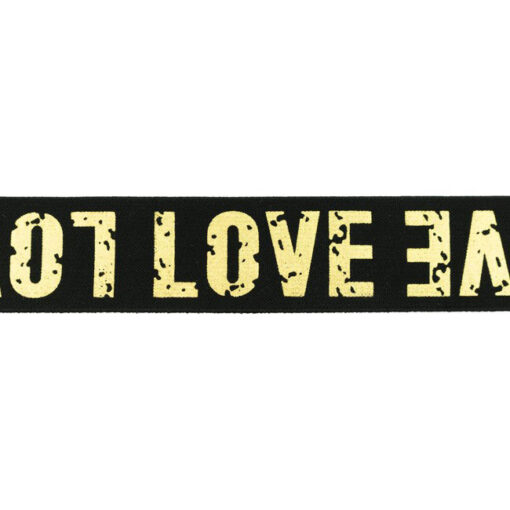 Gummiband 40 mm - Love - schwarz / gold
