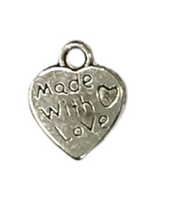 Anhänger Herz "made with love" - nickel