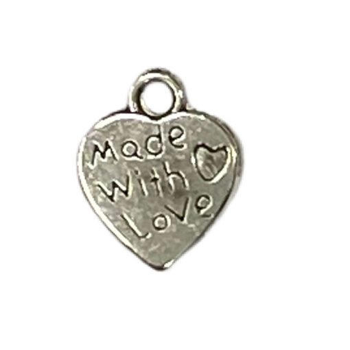 Anhänger Herz "made with love" - nickel
