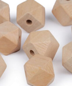 Holzperle Hexagon 15 mm - unlakiert natur