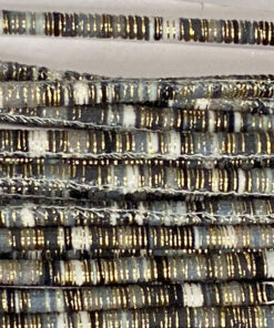 Indianische Kordel mit Lurex 6 mm - schwarz / grau