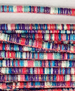 Indianische Kordel mit Lurex 6 mm - pink / lila / bunt