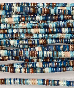 Indianische Kordel mit Lurex 6 mm - petrol / türkis