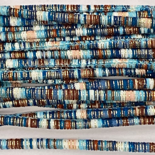 Indianische Kordel mit Lurex 6 mm - petrol / türkis