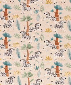 Jersey Baumwolle - "Savanna freinds" Zebras - beige
