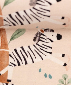 Jersey Baumwolle - "Savanna freinds" Zebras - beige