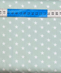 Baumwolle - Sterne 1 cm mint / weiss