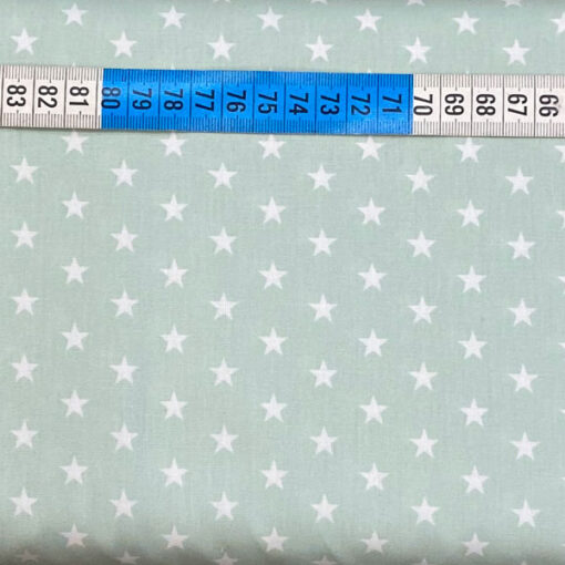 Baumwolle - Sterne 1 cm mint / weiss