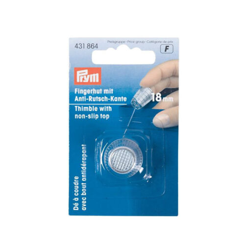 Fingerhut mit Anti-Rutsch-Kante - 18 mm - silberfarbig