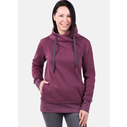 Papierschnittmuster Wickelkragen Sweatshirt "Naomi" Damen Gr 32-54 - Pattydoo