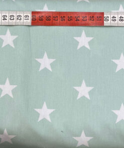Baumwolle - Sterne 3 cm - mint / weiss