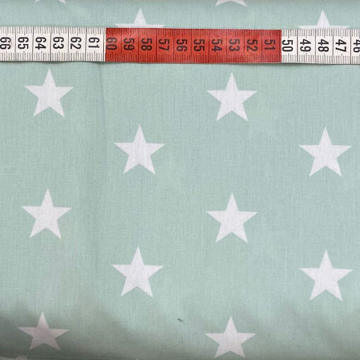 Baumwolle - Sterne 3 cm - mint / weiss