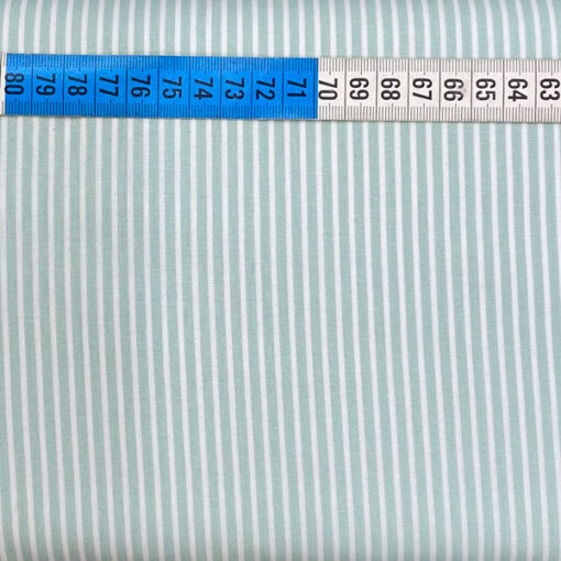 Baumwolle - Streifen 2/3 mm mint / weiss