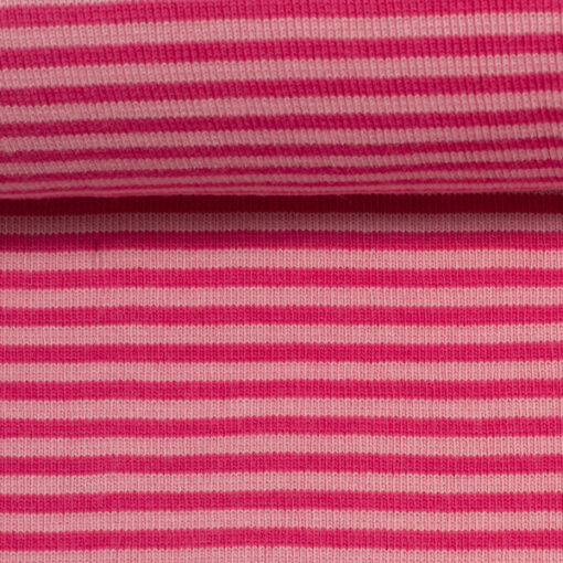 Bündchenstoff - "Andy" Schlauch Streifen- pink / rosa