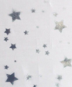 Organza mit Filiendruck - Sterne- grau