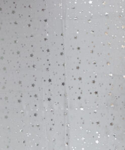 Organza mit Filiendruck - Sterne- grau
