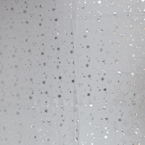 Organza mit Filiendruck - Sterne- grau