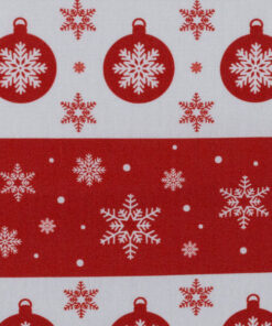 Baumwolle - Weihnachtskugel - rot/ weiss